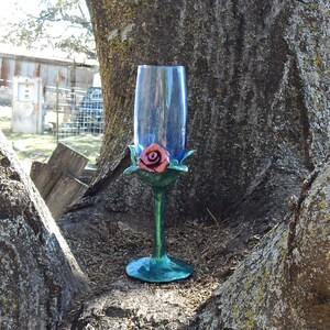 Red Rose Champagne / Toasting Glass