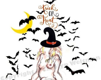 NEW! Halloween Hot Chick and Her Bats