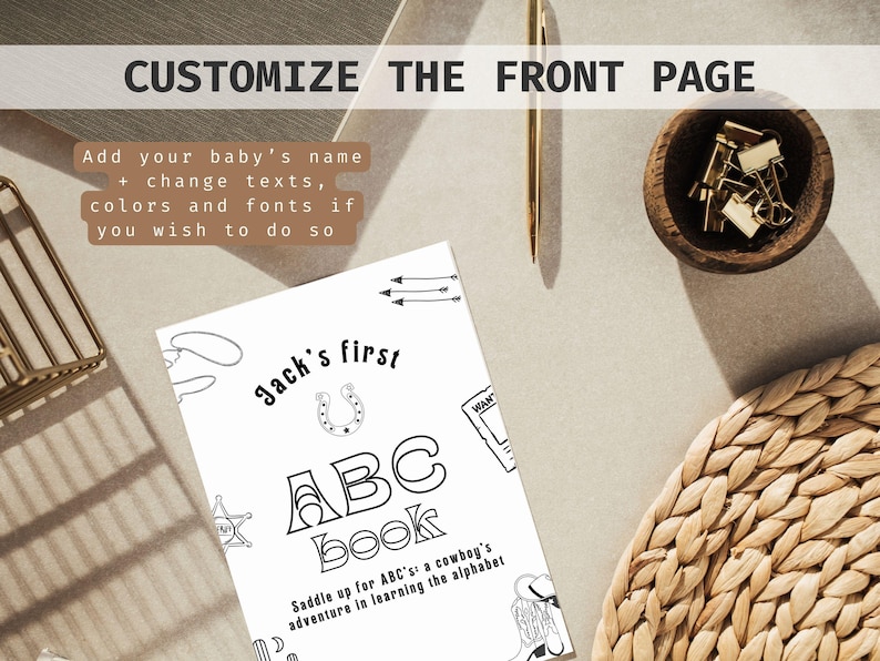 Baby Shower ABC Book for a Cowboy Baby Shower, Fun Baby Shower Activity for a Western themed Baby Shower