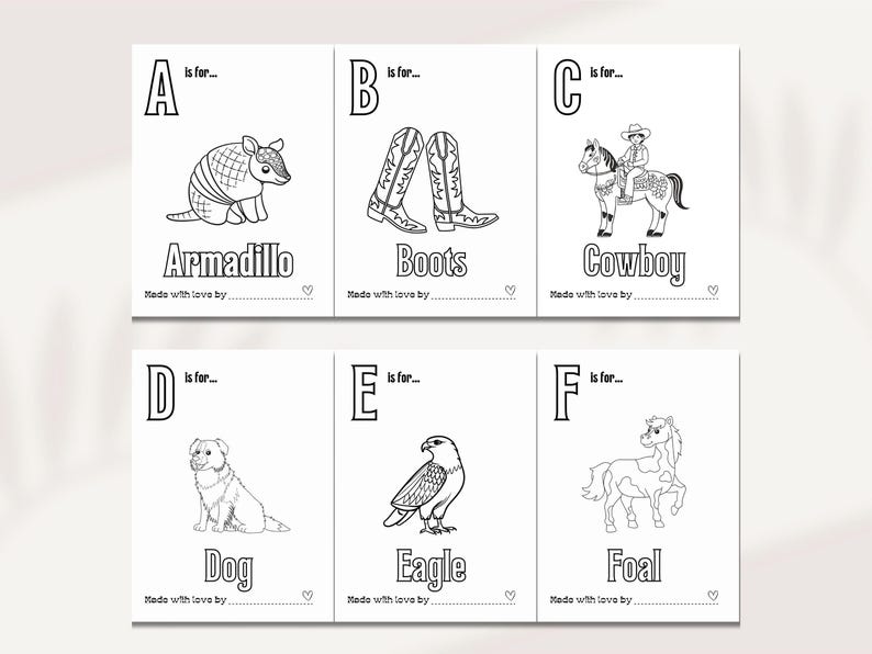 Baby Shower ABC Book for a Cowboy Baby Shower, Fun Baby Shower Activity for a Western themed Baby Shower,