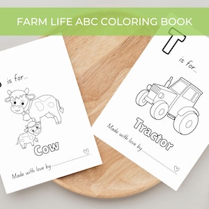 Libro da colorare per baby shower con animali da fattoria, alfabeto dalla A alla Z, gioco per baby shower con cowboy, giochi stampabili con ricordo di un bambino da cowboy per baby shower.
