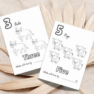 Farm Baby Shower 123 Coloring Book Barnyard Baby Shower Activity Printable Baby Shower Game Baby Shower Keepsake Numbers 1 To 20