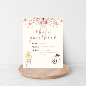 Baby Shower Guest Book Sign Baby In Bloom Guestbook Printable Wildflower Baby Shower Sign Floral Baby Shower Decor Girl Baby Shower Sign
