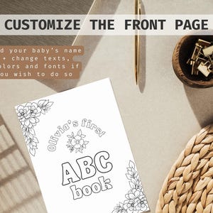 Baby in Bloom Baby Shower ABC Coloring Book Activity, Baby's first ABC Book with a flower theme, Wildflower themed Baby Shower Game, ABC Coloring Pages with flowers for a Spring Baby Shower