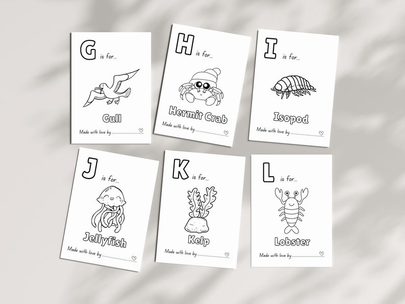 Baby Shower ABC book for an Ocean Baby Shower, Mermaid Baby Shower, Cute Ocean Animals ABC Coloring Pages, Baby Shower Keepsake, Ocean Baby Shower ABC, Ocean ABC, Ocean and Sea theme, Under the Sea Baby Shower, Under the Sea ABC, Under the Sea Alphabet, Seahorse, Jellyfish, Starfish, Baby's First ABC Coloring Pages, Baby Shower Keepsake, Gender Neutral, Boy Baby Shower, Girl Baby Shower, Baby Shower Game Printable, Baby Shower Activity Ideas, Personizable ABC book, Customizable ABC Book