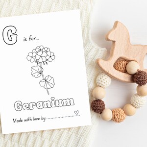 Baby in Bloom Baby Shower ABC Coloring Book Activity, Baby's first ABC Book with a flower theme, Wildflower themed Baby Shower Game, ABC Coloring Pages with flowers for a Spring Baby Shower