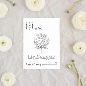 Baby in Bloom Baby Shower ABC Coloring Book Activity, Baby's first ABC Book with a flower theme, Wildflower themed Baby Shower Game, ABC Coloring Pages with flowers for a Spring Baby Shower