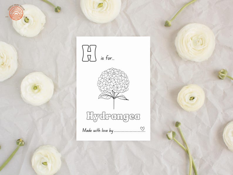 Baby in Bloom Baby Shower ABC Coloring Book Activity, Baby's first ABC Book with a flower theme, Wildflower themed Baby Shower Game, ABC Coloring Pages with flowers for a Spring Baby Shower