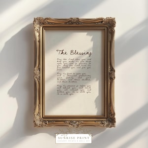The Blessing Song Lyric Printable Elevation Worship Christian Wall Art Numbers 6:24-26 Scripture Poster Bible Verse Print the Lord Bless You