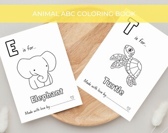 Baby's First ABC Book Coloring Pages Baby Guestbook Alternative Activity for Guest Entertainment Baby Shower Keepsake Idea Printable