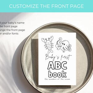 Baby Shower ABC book for an Ocean Baby Shower, Mermaid Baby Shower, Cute Ocean Animals ABC Coloring Pages, Baby Shower Keepsake, Ocean Baby Shower ABC, Ocean ABC, Ocean and Sea theme, Under the Sea Baby Shower, Under the Sea ABC, Under the Sea Alphabet, Seahorse, Jellyfish, Starfish, Baby's First ABC Coloring Pages, Baby Shower Keepsake, Gender Neutral, Boy Baby Shower, Girl Baby Shower, Baby Shower Game Printable, Baby Shower Activity Ideas, Personizable ABC book, Customizable ABC Book
