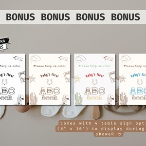 Baby Shower ABC Book for a Cowboy Baby Shower, Fun Baby Shower Activity for a Western themed Baby Shower,