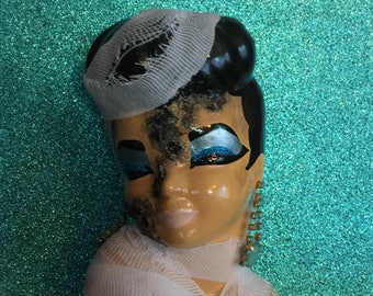 Cleopatra Mummy Glamour Ghoul Head Vase ~ Monster Pinup with Rotting Flesh , Ready to Ship!