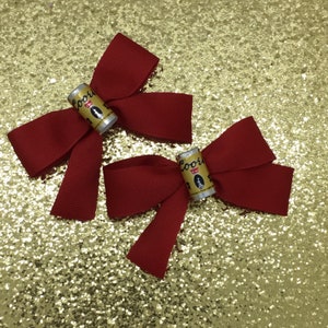 Beer Bows Coors Beer Cans Custom Color Hair Bows Red