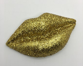 Lips! Retro Glitter Mouth Wall Hanging in Custom Colors , Made to Order