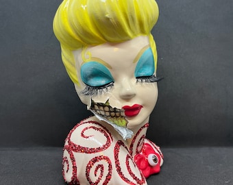 Mars Attacks! Inspired Alien Girl Head Vase . Made to Order