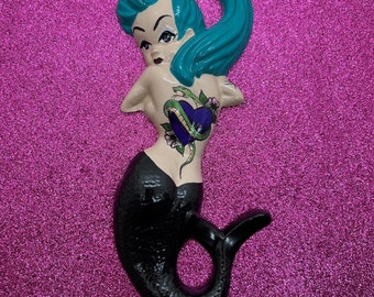 Tattooed Mermaid Wall Hanging ~ Custom Tattoos ... Hand Painted, You Pick The Colors & Design