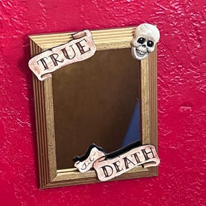 True 'til Death Tattoo Banner & Skull Mirror or Picture Frame ~ Ready to Ship