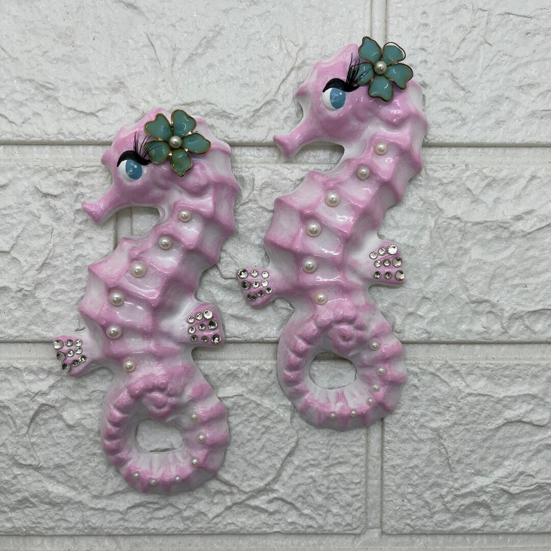 Fancy Seahorse Wall Hangings in Custom Colors . Deluxe Version, Made to