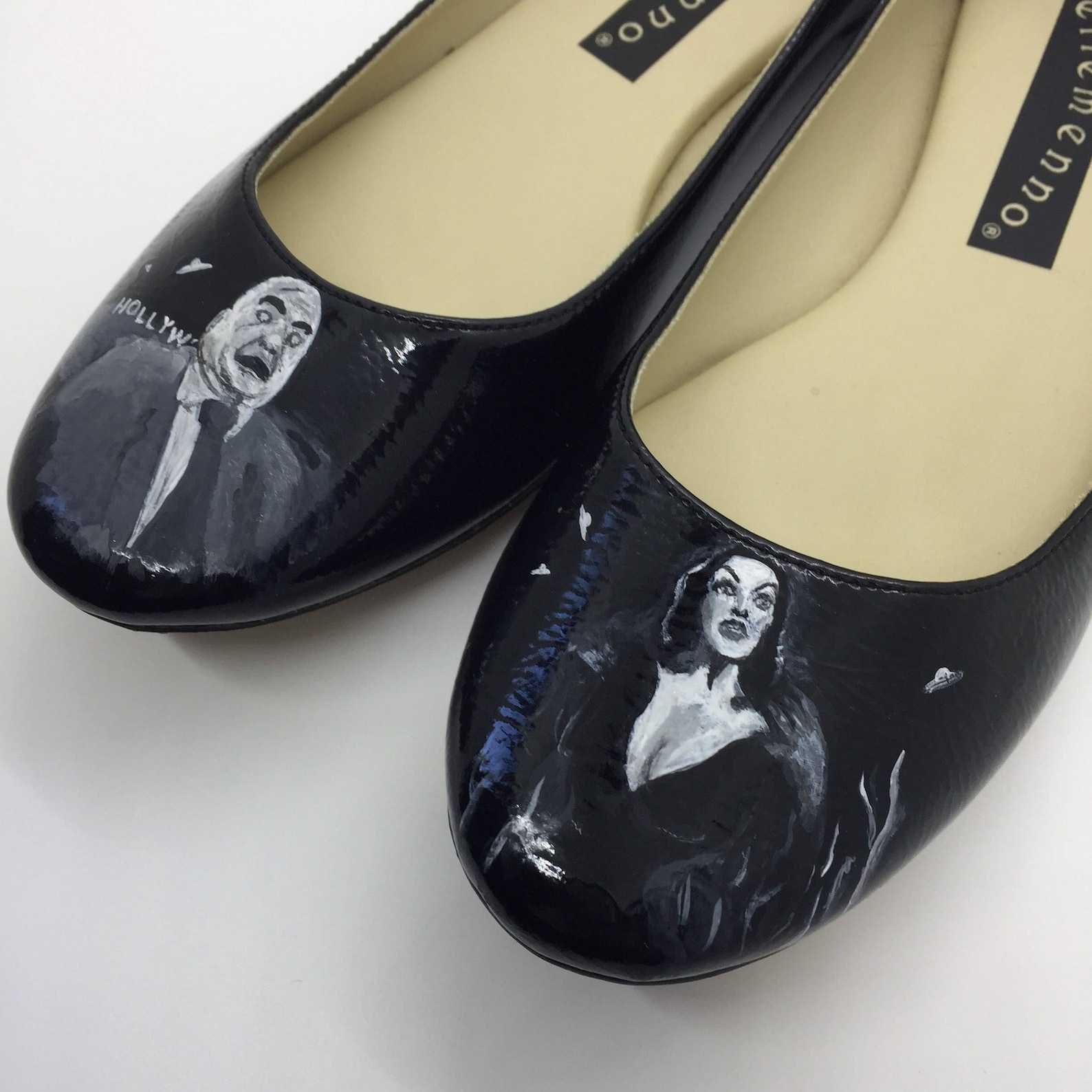 plan 9 ed wood inspired hand painted ballet flat shoes 8m