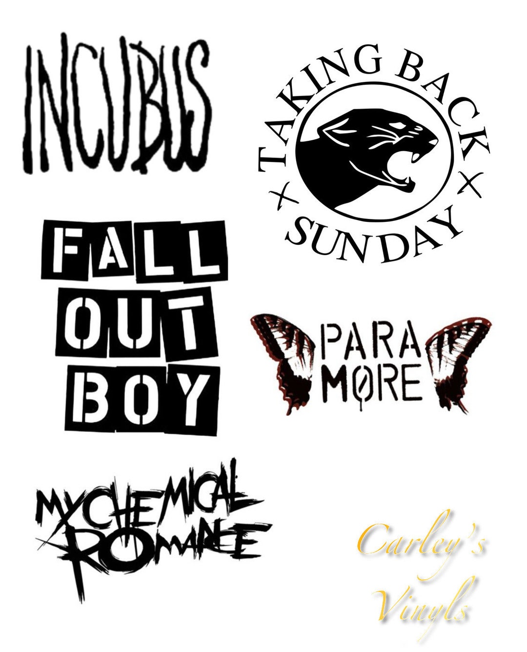 CUSTOM Band Logo Vinyl Stickerweatherproofuv Resistantperminantbumper