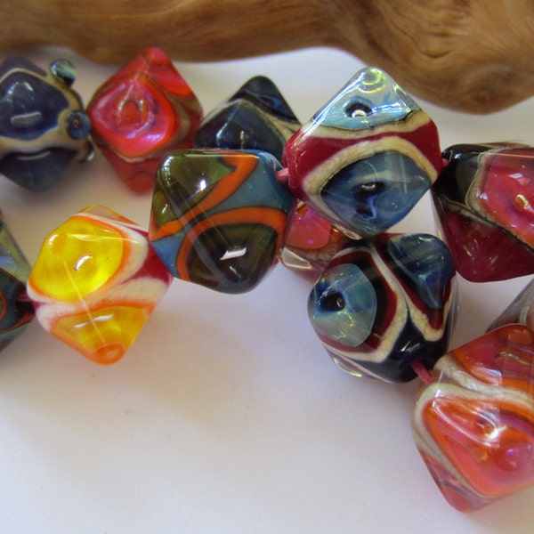 Eclectic Mix - 13 Lampwork Crystal Beads