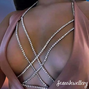 Sparkling Rhinestone Bra Chain – Sexy Body Jewelry for Women, Festival & Beach Charm Gift