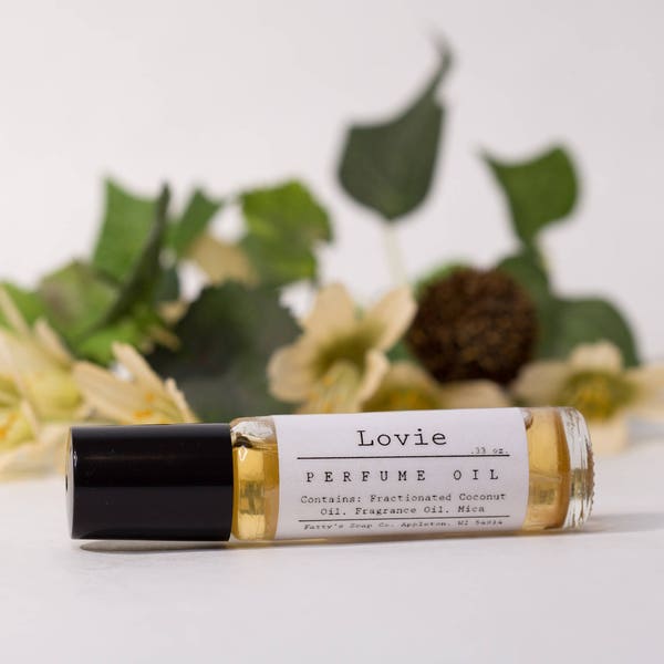 Lovie | Roll On Perfume | Fragranced Oil Perfume | Perfume Oil | Apothecary Scents | Fatty's Soap Co. | Gifts Under 10