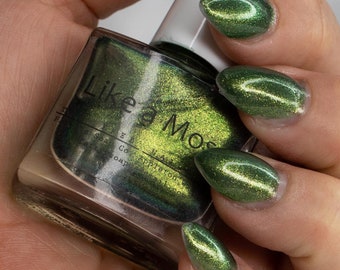 Like A Moss - Indie Nail Polish - 5 Free Polish - One of a Kind Fingernail Polish - New Round Bottles