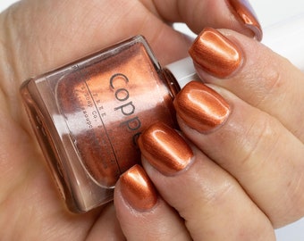 Copper - Indie Nail Polish - 5 Free Polish - One of a Kind Fingernail Polish - New Round Bottles