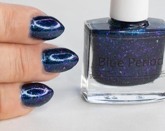 Blue Period - Indie Nail Polish - 10 Free Polish - One of a Kind Fingernail Polish - New Round Bottles