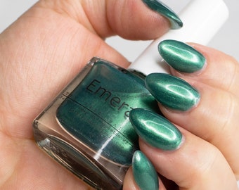 Emerald - Indie Nail Polish - 5 Free Polish - One of a Kind Fingernail Polish - New Round Bottles