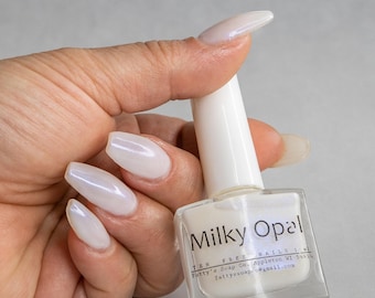 Milky Opal - Indie Nail Polish - 5 Free Polish - One of a Kind Fingernail Polish - New Round Bottles