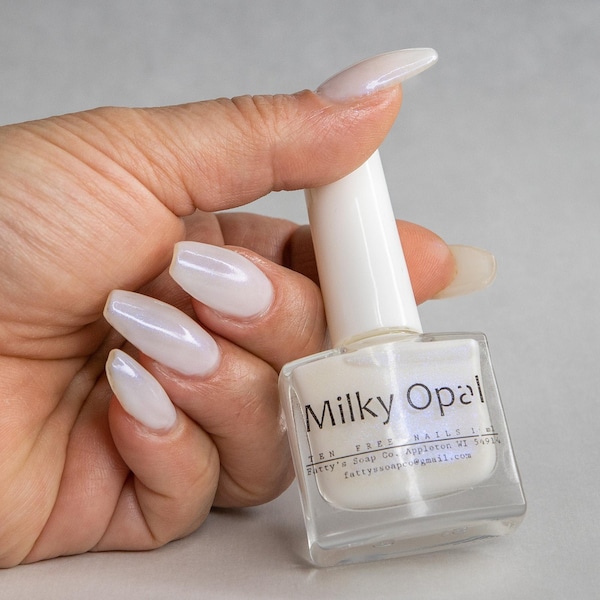 Milky Opal - Indie Nail Polish - 5 Free Polish - One of a Kind Fingernail Polish - New Round Bottles