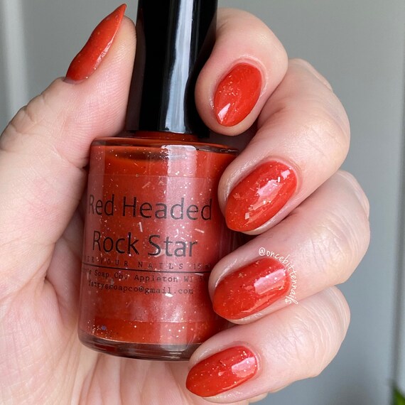 Red Headed Rock Star Indie Nail Polish 5 Free Polish One - Etsy Israel Red Headed Rock Star Indie Nail Polish 5 Free Polish One - Etsy Israel