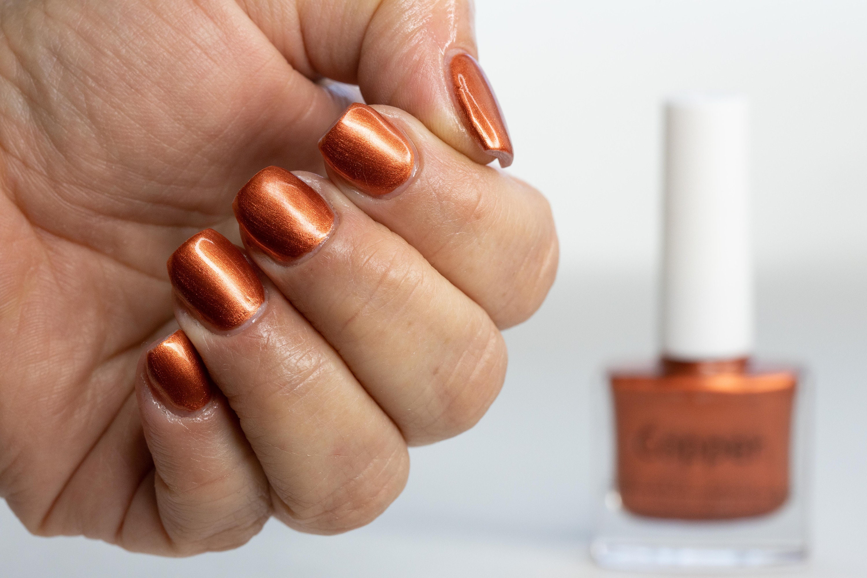 Revlon Copper Penny | Nail polish, Nail designs glitter, Classy nail designs