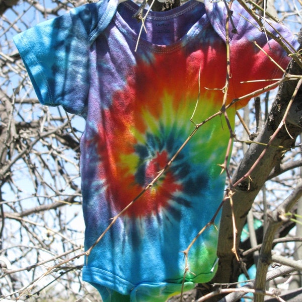 Tie Dye Baby - Onesie - One Piece Body Suit - Hippie Baby - Rainbow Spiral