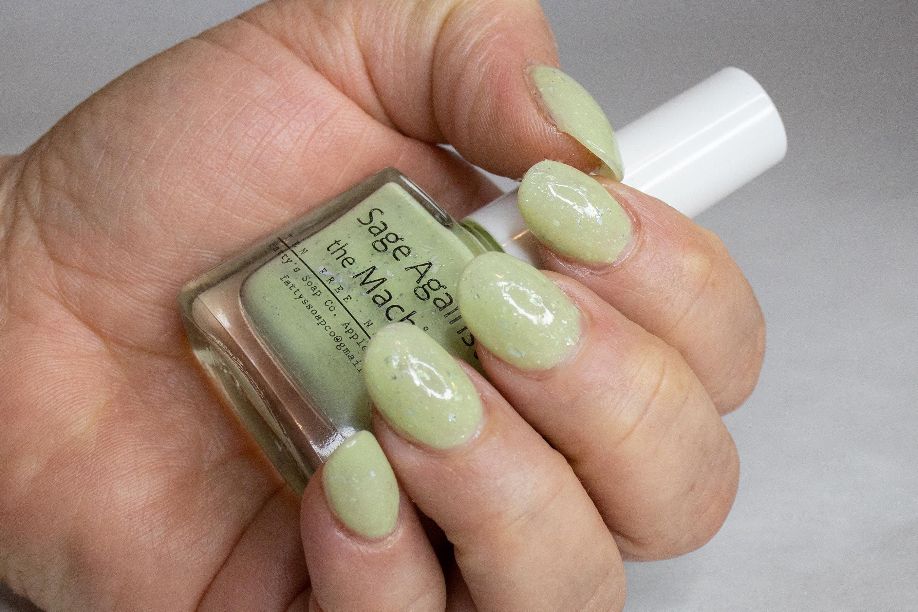 sage nails | Nail polish, Nail color trends, Green nails