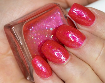 Cherry On Top - Indie Nail Polish - 5 Free Polish - One of a Kind Fingernail Polish - New Round Bottles