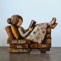 Just a Girl Who Loves Books Wooden Block, Personalized Reader Gift, Book Lover Decor, Bookshelf Decor Gift for Her