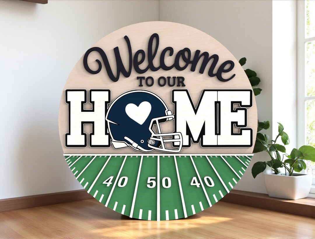 Football Welcome Sign SVG , Sports Home Decor Laser Cut Files , Game ...
