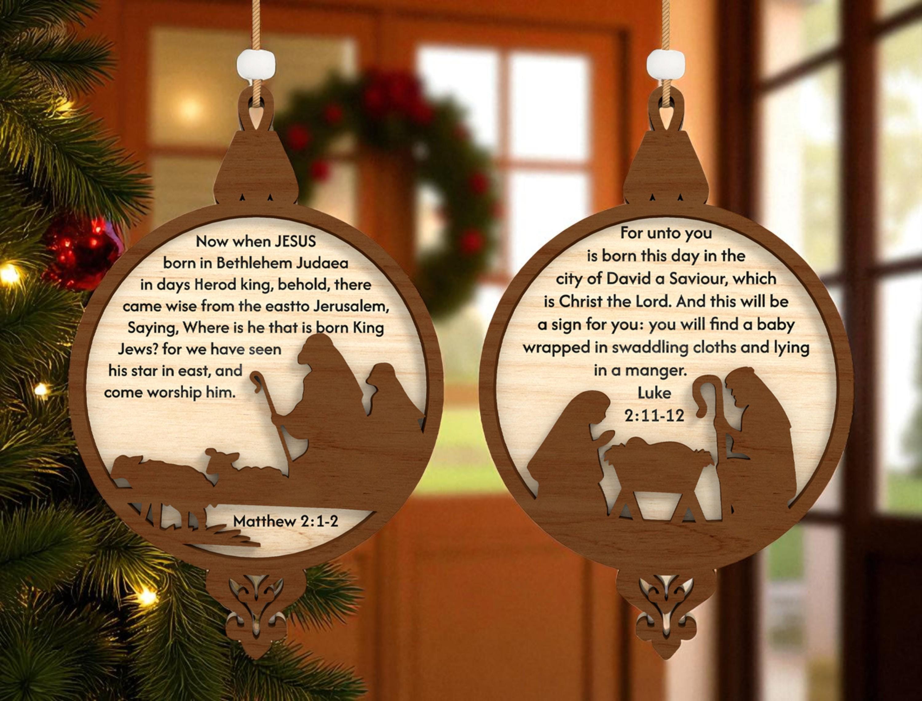 Bible Verse Ornament Laser Cut File Svg, Christian Christmas Ornament ...