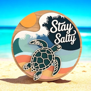 Ronde deurhanger svg, Glowforge laserbestand, Cricut, welkomstbord voordeur, Oceaan decor svg
