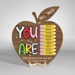 Personalisierte Lehrer-Apfel-Datei, Lehrer-Geschenk, Laser-Schnittdatei, Apfel-Schnittdatei, Wertschätzung, Lehrer-Magnet mit Studens Namensschnittdatei