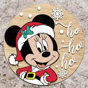 Christmas Welcome Sign SVG, Cartoon Christmas Door Sign Svg ,Christmas Happy Mouse Svg ,Christmas Decor Svg, Glowforge Files Svg
