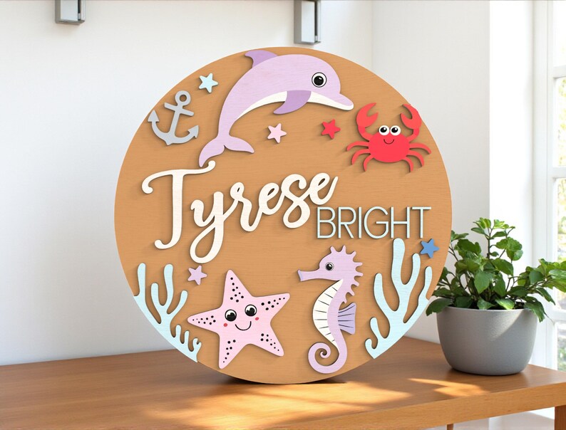 Under the Sea Name Sign SVG , Ocean Theme Kids Room Decor ...