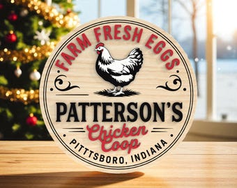 ファミリー チキン コープ サイン ファイル SVG、Glowforge チキン