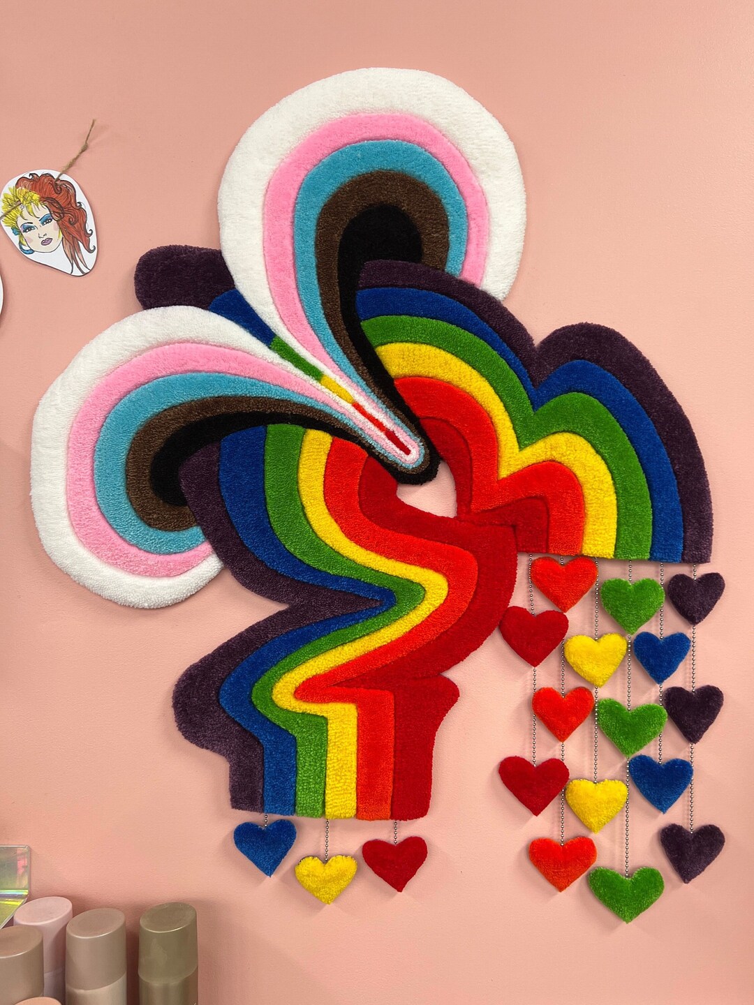 Pride Flag Wall Hanging Custom LGBTQIA2S Fiber Art Rug Queer Home Decor ...