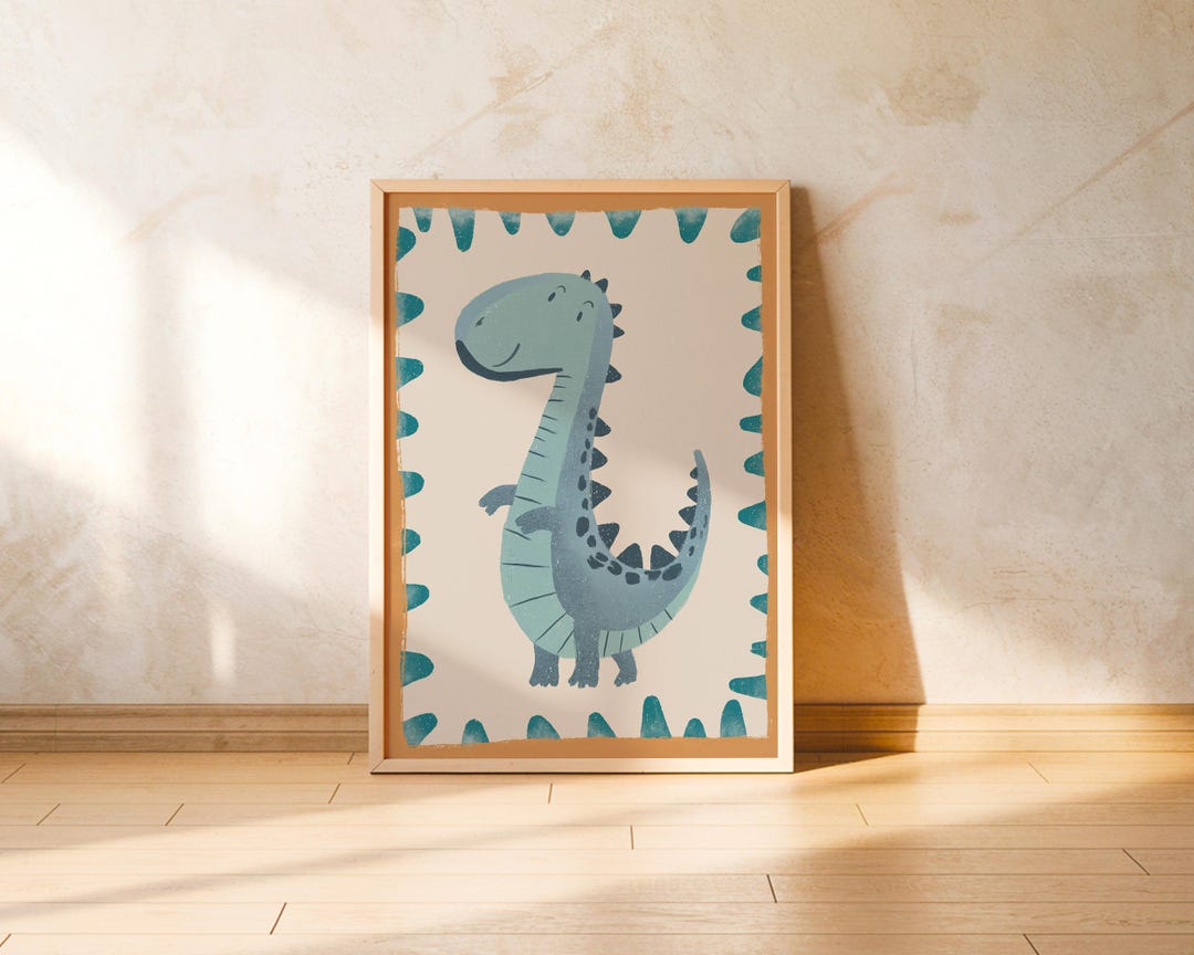 Dinosaur Nursery Wall Art for Boys Room Set of Prints Cute Dinosaur ...