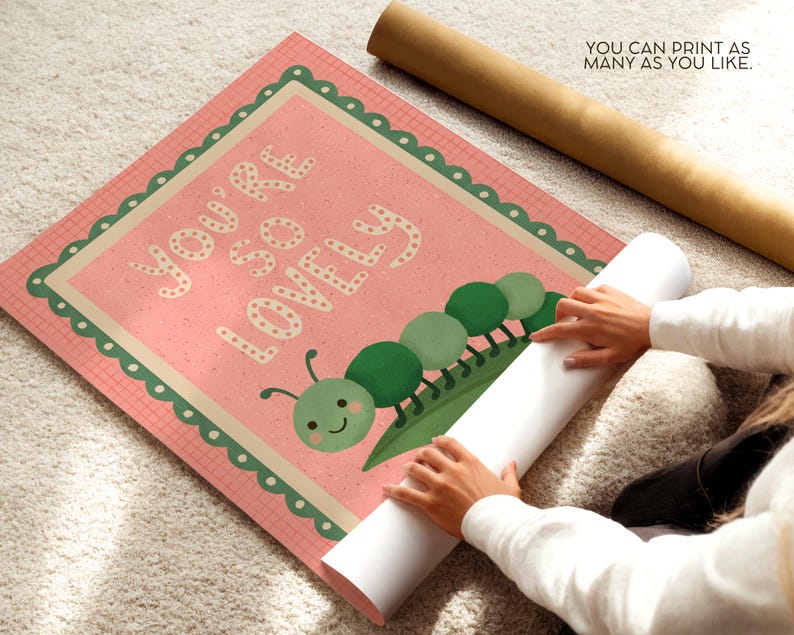 positive kids artwork botanical design